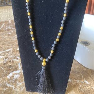 COPY - Long gorjana black and gold beaded necklace